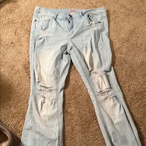 Light Blue Distressed Women Jeans